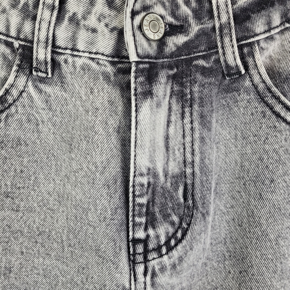 Redial Acid Wash Embellished Studded Tapered Ankle Mom Jeans Women Size 6 - Picture 3 of 16